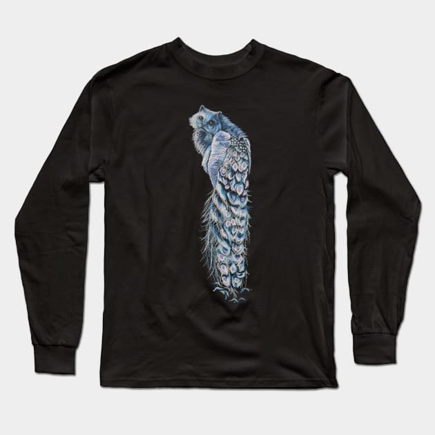 Peacock Cat Mix Long Sleeve T-Shirt by RaLiz